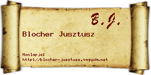 Blocher Jusztusz névjegykártya